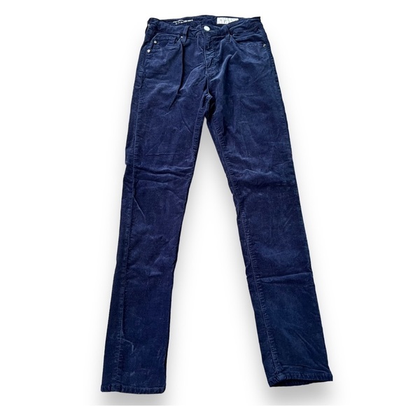 Anthropologie The Stevie Velvet High-Rise Skinny Jean Navy Size - Picture 2 of 9